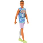 Mattel Barbie Fashionistas Ken Fashion Doll 212 With Prosthetic Leg, Los Angeles Jersey, Purple Shorts And Sneakers DWK44 / HJT1