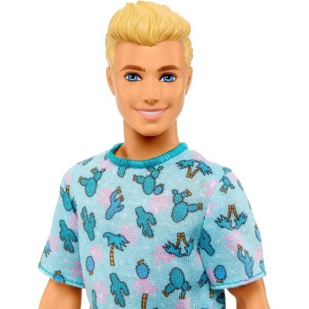 Mattel Barbie Fashionistas Ken Fashion Κούκλα 211 Ξανθά Μαλλιά , Blue Cactus Tee, White Shorts And Sneakers DWK44 / HJT10 194735