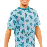 Mattel Barbie Fashionistas Ken Fashion Doll 211 Blue Cactus Tee, White Shorts And Sneakers DWK44 / HJT10 194735094059