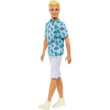 Mattel Barbie Fashionistas Ken Fashion Κούκλα 211 Ξανθά Μαλλιά , Blue Cactus Tee, White Shorts And Sneakers DWK44 / HJT10 194735