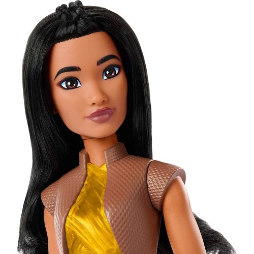 Mattel Disney Princess Raya Fashion Doll, New For 2023, Sparkling Look With Black Hair, Brown Eyes And Accessories HLW02 / HLX22