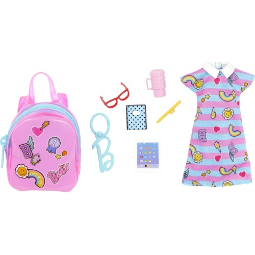 Mattel Deluxe Clip-On Τσάντα Με Σχολική Στολή Και Πέντε Θεματικά Αξεσουάρ Για Κούκλες Barbie HJT42 / HJT44 194735094202