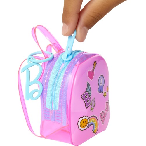 Mattel Deluxe Clip-On Bag With School Outfit And Five Themed Accessories For Barbie Dolls  HJT42 / HJT44 194735094202