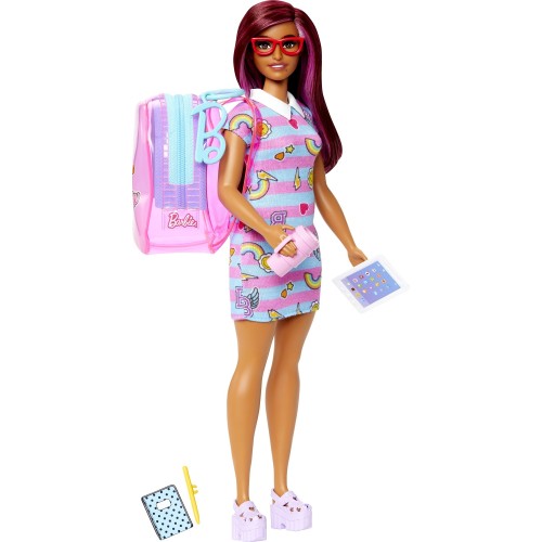 Mattel Deluxe Clip-On Τσάντα Με Σχολική Στολή Και Πέντε Θεματικά Αξεσουάρ Για Κούκλες Barbie HJT42 / HJT44 194735094202