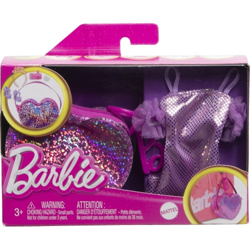 Mattel Deluxe Clip-On Bag With Birthday Outfit And Five Themed Accessories For Barbie Dolls HJT42 / HJT45 194735093915