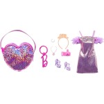 Mattel Deluxe Clip-On Μωβ Τσάντα Με Μωβ Φόρεμα Και Πέντε Θεματικά Αξεσουάρ Για Κούκλες Barbie HJT42 / HJT45 194735093915