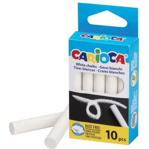 CARIOCA Standard Chalks White - 10 Pcs C43553 8003511435530