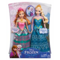 Mattel Disney Frozen Πριγκίπισσα Άννα And Πριγκίπισσα Έλσα Σετ Των 2 BDK37 746775304058