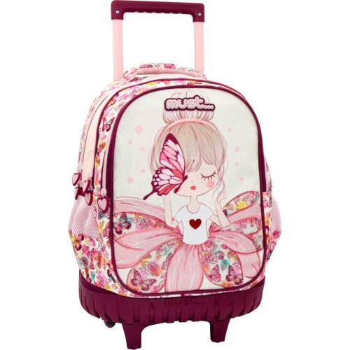 Diakakis imports Butterfly Girl Elementary School Trolley Bag 3 Compartments 000585019 5205698599897
