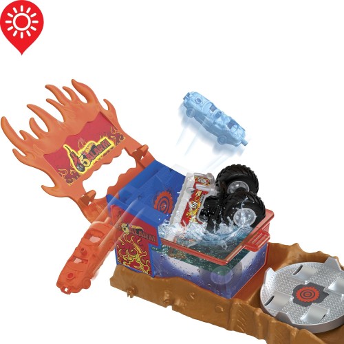 Mattel Hot Wheels Monster Trucks Lightning Play Set With Fire Extinguisher HPN73 194735164349