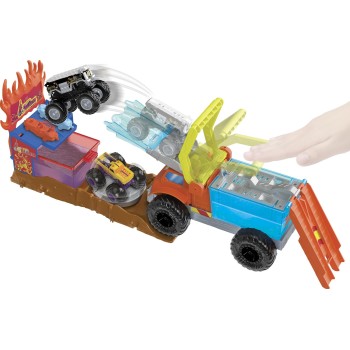 Mattel Hot Wheels Σετ Παιχνιδιού Χρωμοκεραυνών Monster Trucks Με Πυροσβεστικό HPN73 194735164349