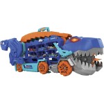 Mattel Hot Wheels City Ultimate Hauler, Transforms Into Stomping T-Rex With Race Track HNG50 194735140022