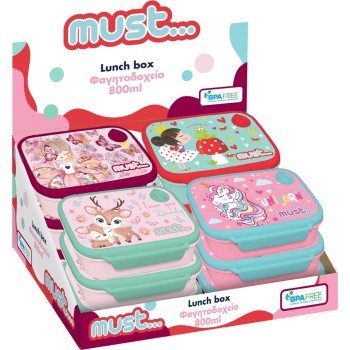 Diakakis imports Childrens Lunch Box  800Ml For Girls 4 Designs 000584902 5205698598715