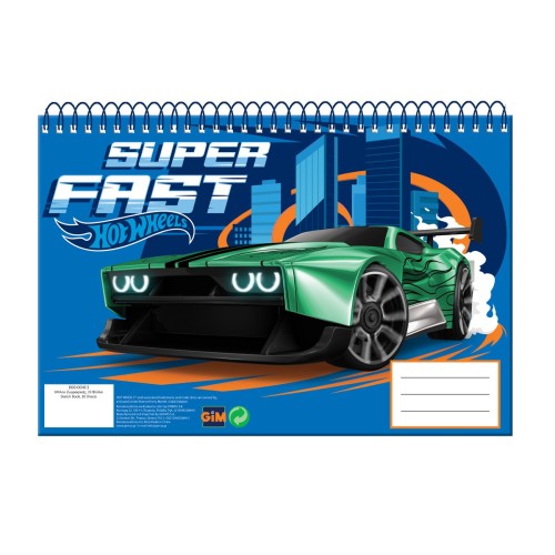 GIM Μπλοκ Ζωγραφικής Α4 Σπιράλ 30Φ. Hot Wheels 349-28413 5204549153974