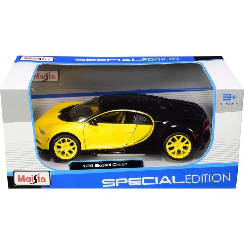 Maisto Bugatti Chiron Yellow And Black 1 24 Diecast Model Car 31514 090159072546