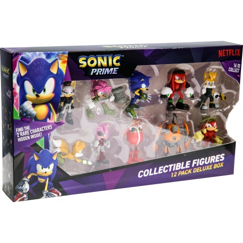 PMI Ltd Sonic Collectible Figures 6.5Cm - 12 Pack Deluxe Box - Including 2 Rare Hidden Characters (S1) (Random) SON2080 72901175