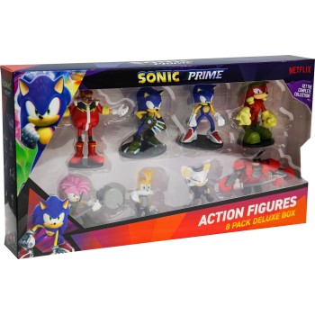 PMI Ltd Sonic Articulated Action Figures 7.5Cm - 8 Pack Deluxe Box (S1) SON6080 7290117585580