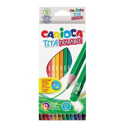 CARIOCA Erasable Hexagonal Colored Pencils TITA - 12 Pcs 42897 8003511428976