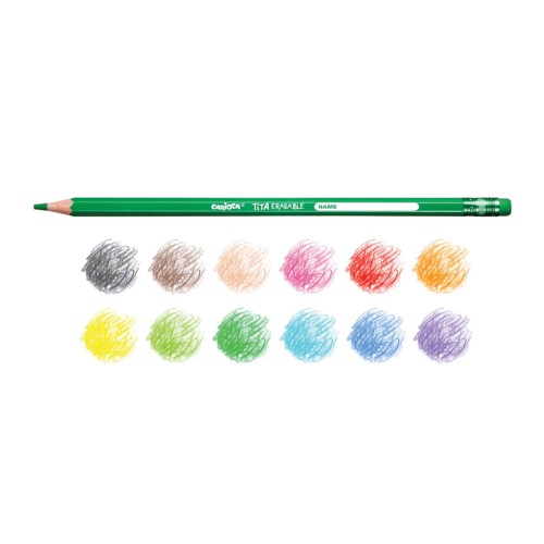 CARIOCA Erasable Hexagonal Colored Pencils TITA - 12 Pcs 42897 8003511428976