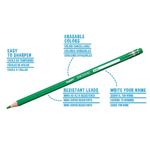 CARIOCA Erasable Hexagonal Colored Pencils TITA - 12 Pcs 42897 8003511428976