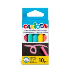 CARIOCA Standard Chalks Assorted Colors - 10 Pcs C43554 8003511435547
