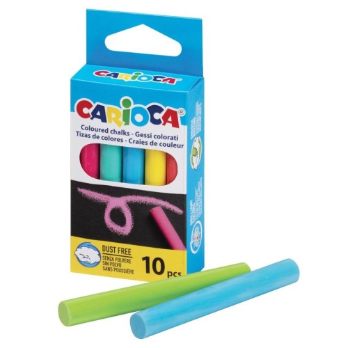 CARIOCA Standard Chalks Assorted Colors - 10 Pcs C43554 8003511435547