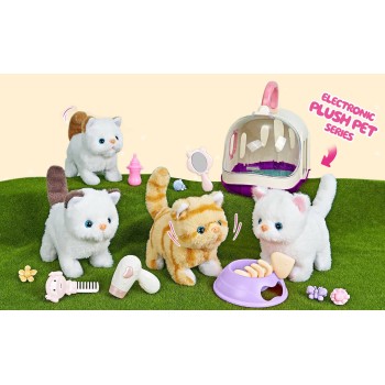 Toys-shop Choice Λούτρινη Γατούλα Μπαταρίας Με Κλουβί Μεταφοράς JB072217 6990323722175