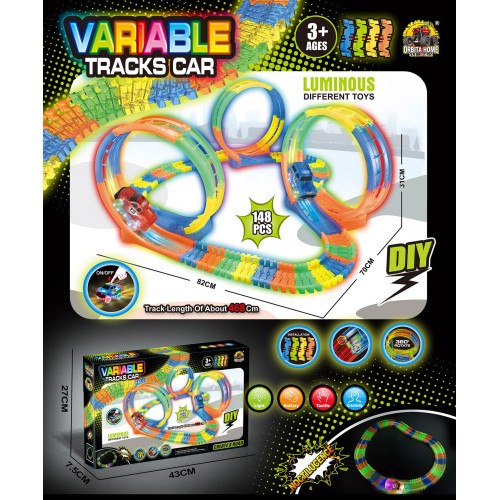Toys-shop Choice 468cm B/O track car with light 148pcs(2*AA not included) JB071372 6990323713722