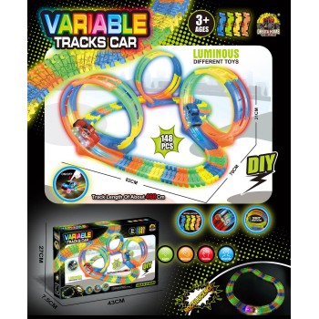 Toys-shop Choice 468cm B/O track car with light 148pcs(2*AA not included) JB071372 6990323713722