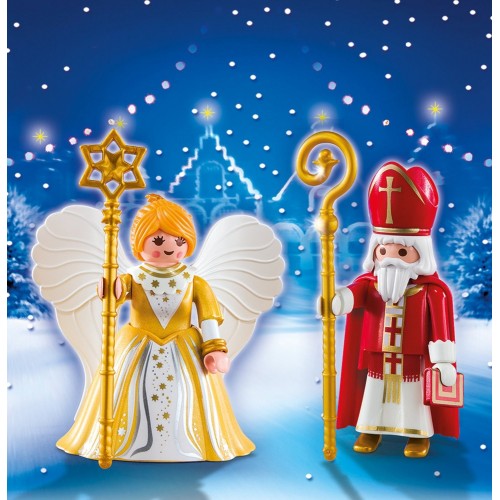 Playmobil Ο Άη Βασίλης Με Τον Άγγελο Των Χριστουγέννων 5592 4008789055927