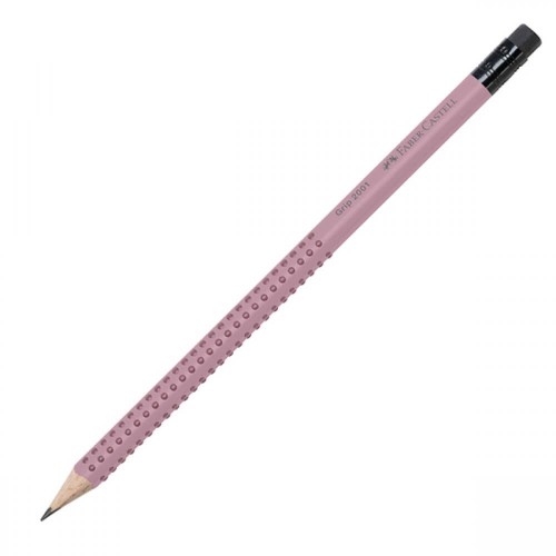 Faber-Castell Τριγωνικό Μολύβι Με Γόμα Grip 2001 Grip Ροζ  217237 4005402172375