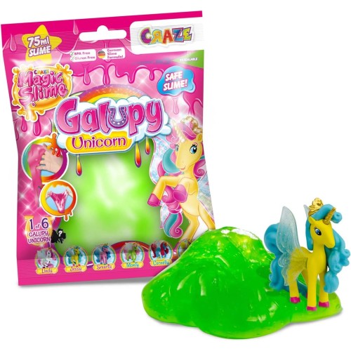 craze Magic Slime Φιγούρα Galupy Unicorn Και Slime 75Ml Σε Σακουλάκι Έκπληξη CRZ46340 4059779046340