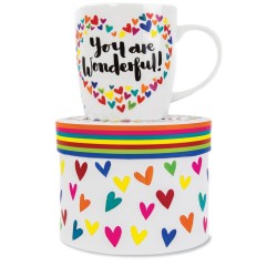 rachel ellen designs Cup R.E.D. You Are Wonderful! Hearts MUG10 5055040860829
