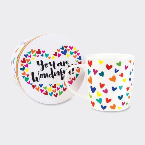 rachel ellen designs Cup R.E.D. You Are Wonderful! Hearts MUG10 5055040860829