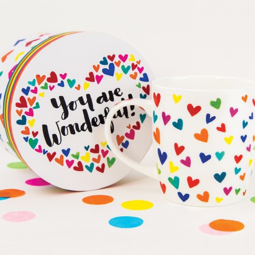 rachel ellen designs Cup R.E.D. You Are Wonderful! Hearts MUG10 5055040860829