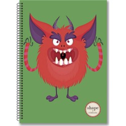 shape notebooks Τετράδιο Σπιράλ Β5 1 Θέμα 17X24 30 Φύλλα - Monsters MO-1101 5200399806329