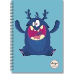 shape notebooks Τετράδιο Σπιράλ B5 2 Θέματα 17X25 60 Φύλλα - Monsters MO-1102 5200399806336