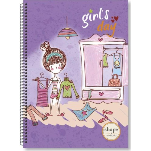 shape notebooks Τετράδιο Σπιράλ B5 2 Θέματα 17X25 60 Φύλλα - Girl S GI-1102 5200399806305
