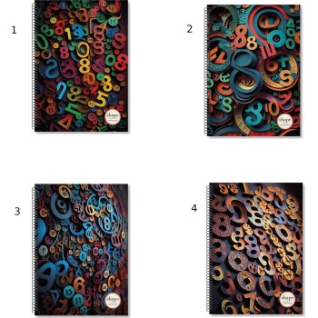 shape notebooks Τετράδιο Σπιράλ Α4 3 Θέματα 21X29 90 Φύλλα - Numbers NU-1203 5200399807449