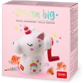 Legami Dream Big - Desktop Pencil Sharpener - Unicorn , With Container, Manual Sharpener, 6X10 Cm US0001 8053610785968