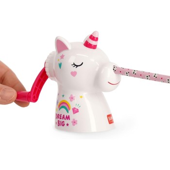 Legami Dream Big - Desktop Pencil Sharpener - Unicorn , With Container, Manual Sharpener, 6X10 Cm US0001 8053610785968