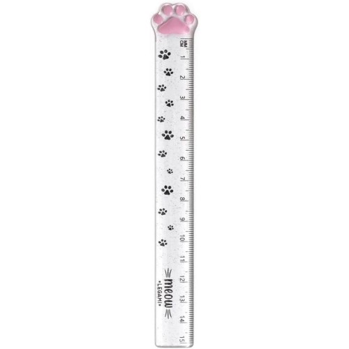 Legami Χάρακας Meow, 15 Cm, Για Μέτρηση, Υπογράμμιση Και Σχεδιασμό Ακριβών Γραμμών, Χάρακας Σε Σχήμα Ποδιού Γάτας RUCAT0001 8052