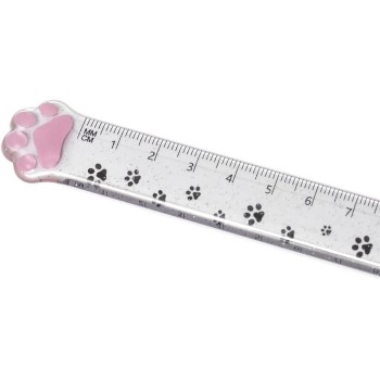 Legami Meow Ruler, 15 Cm, For Measuring, Underlining And Drawing Sharp And Precise Lines, Cat Paw Shaped Ruler, Plastic RUCAT000