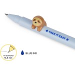 Legami Gel Pen With Decorative Animal, Avoid Rolling, Blue Ink, Removable And Recombinable Animal, 0.5 Mm Tip, Sloth Theme CPP00