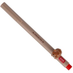 Legami Gel Pen With Decorative Animal, Avoid Rolling, Red Ink, Removable And Recombinable Animal, 0.5 Mm Tip, Teddy Bear CPP0003
