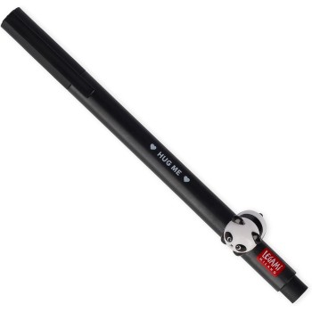 Legami Gel Pen With Decorative Animal, Avoid Rolling, Black Ink, Removable And Recombinable Animal, 0.5 Mm Tip, Panda Theme CPP0