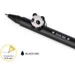 Legami Gel Pen With Decorative Animal, Avoid Rolling, Black Ink, Removable And Recombinable Animal, 0.5 Mm Tip, Panda Theme CPP0