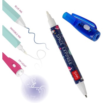 Legami Invisible Ink Pen, Spy Pen, Dual Tip, UV Light To Read Invisible Ink, For Kids Party, Space Theme MIN0002 8053610786057