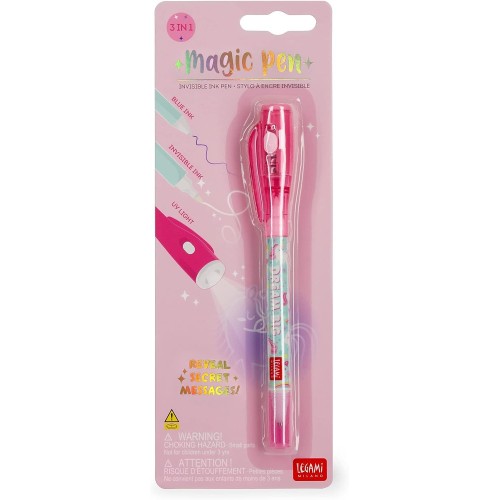 Legami Invisible Ink Pen, Spy Pen, Dual Tip, UV Light To Read Invisible Ink, For Kids Party, Unicorn Theme MIN0001 8053610786040