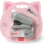 Legami Mini Stapler, Meow, 3,3X4,5 Cm, In Plastic, Kitty Theme, Built-In Staple Remover On The Back, 1000 Staples Included STAP0